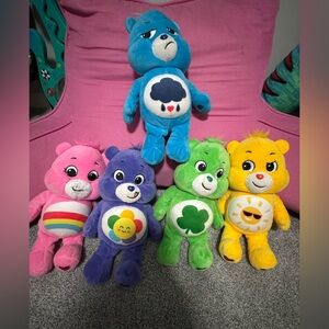 Care Bears Plush Collection - Pink, Purple, Green, Yellow, Blue